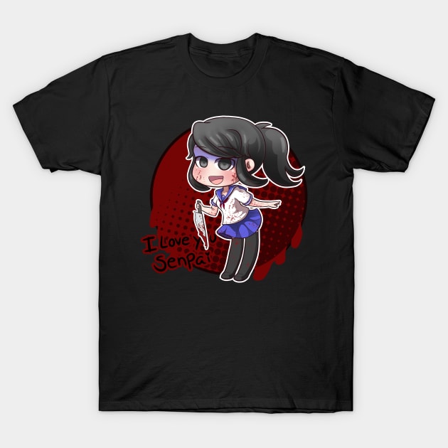 Ayano Aishi - Yandere Simulator Black T-Shirt by Miss_Akane